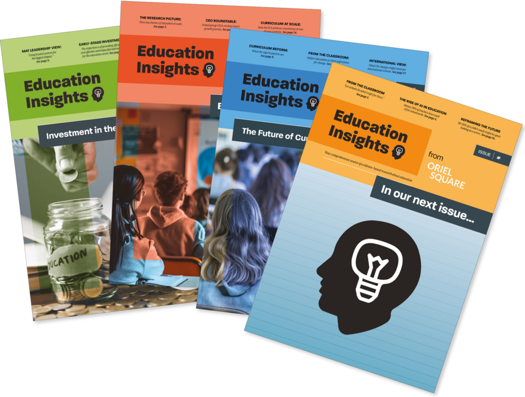 Education Insights 4 report covers stacked. 