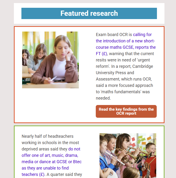 Preview of an Education Insights newsletter.